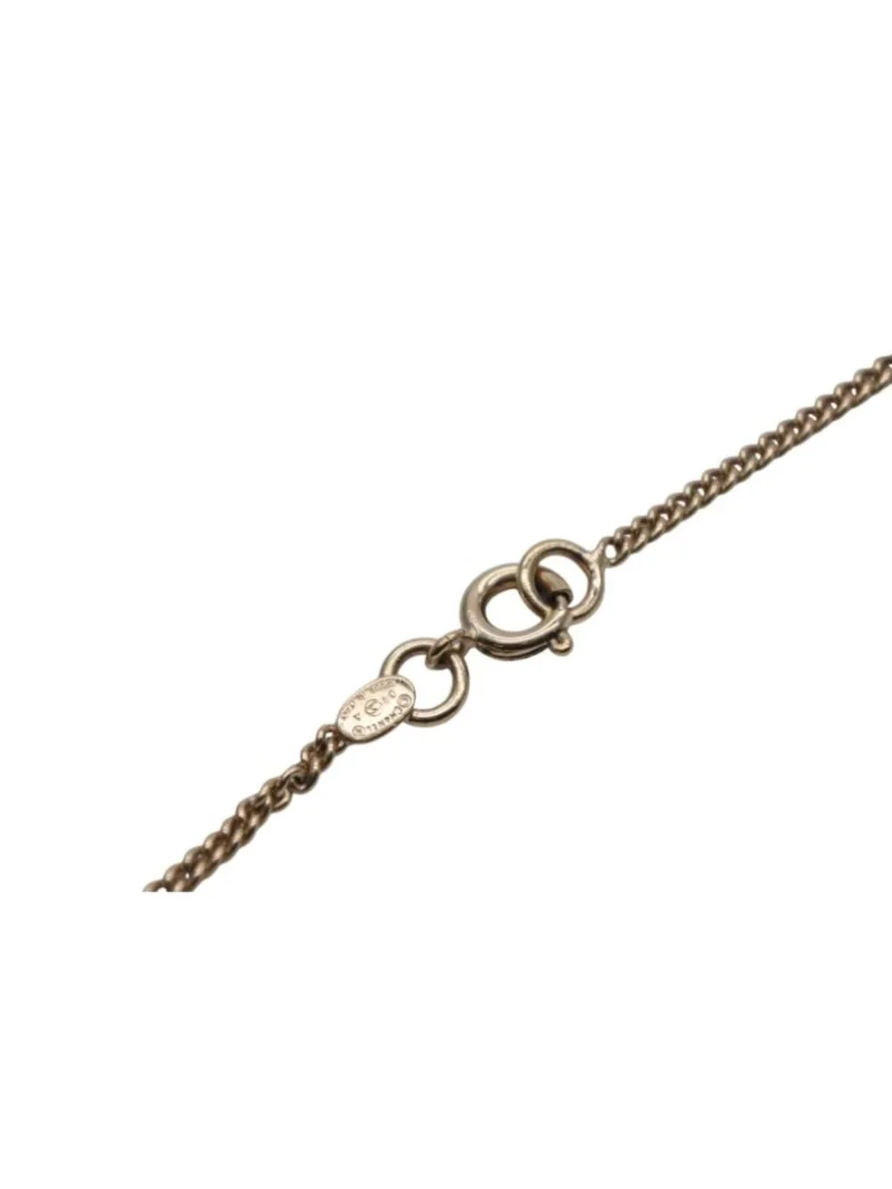 Chanel Lip Necklace 04 Metal Rhinestone Black Red Gold